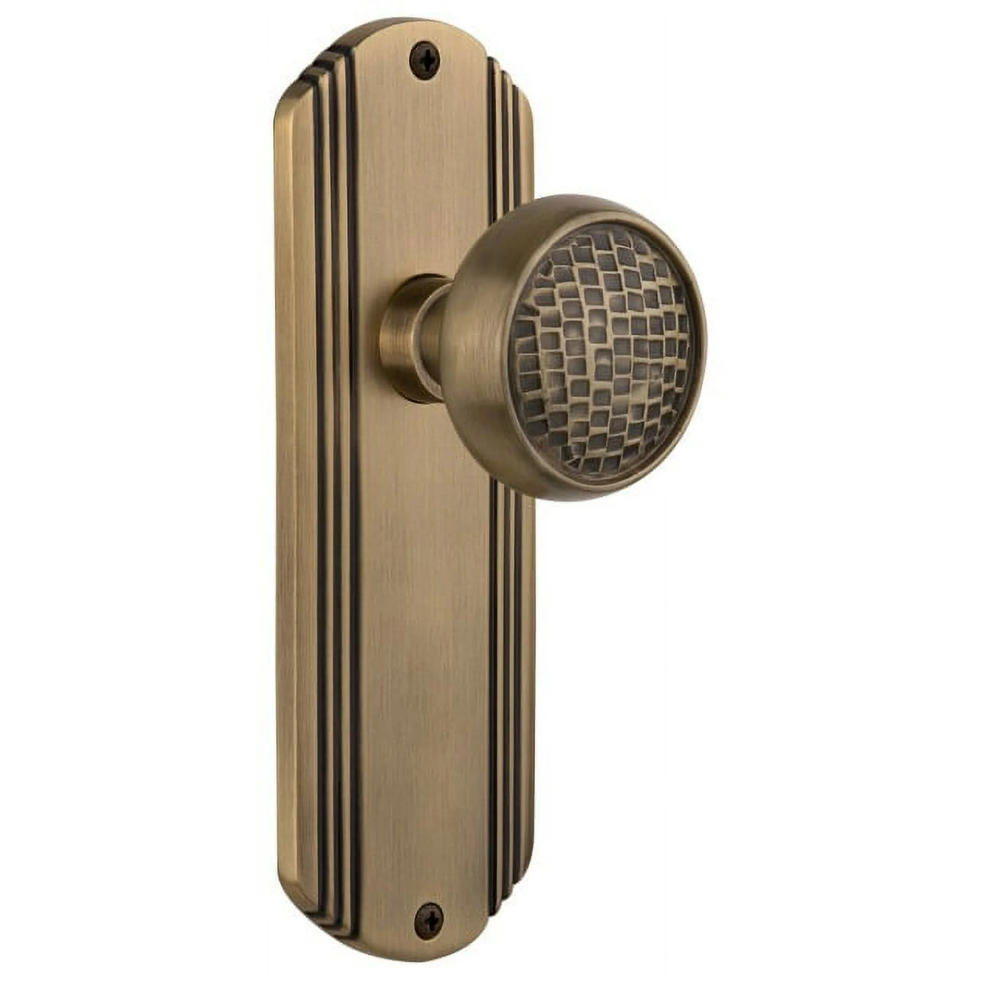 Nostalgic Warehouse Deccra_Prv_234_Nk Vintage Craftsman Solid Brass Privacy Door Knob Set