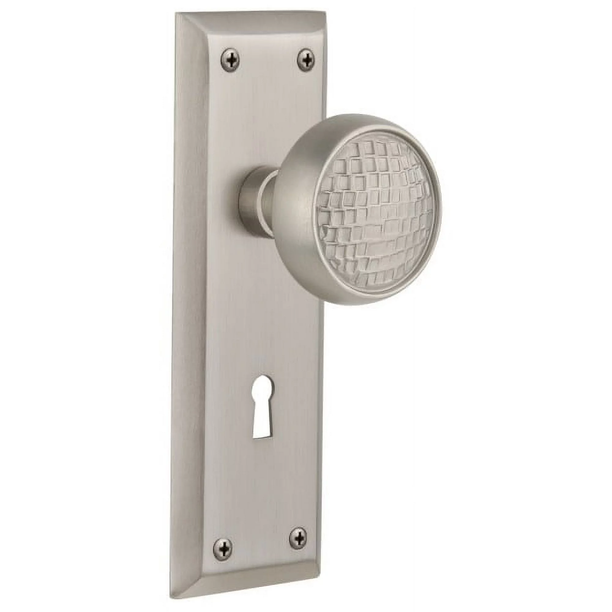 Nostalgic Warehouse Nykcra_Prv_238_Kh Craftsman Solid Brass Privacy Door Knob Set - Nickel