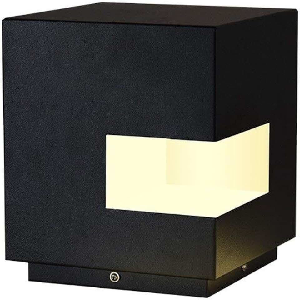Creative Square LED Post Lantern Luxury Craftsman Lighting Contemporary Collection Exterior Courtyard Lawn Deck Decoration Light Pillar Table Lamp Popular Column Lights Black Lights Fixture