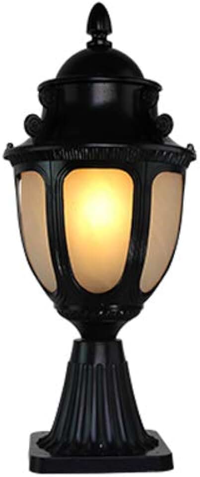 Vintage Weather Exterior Luxury Craftsman Pillar Lantern Traditional Black die -cast Aluminum Wall Post Light for Lawn Garden Exterior Wall Mounted Security Lights Pathway