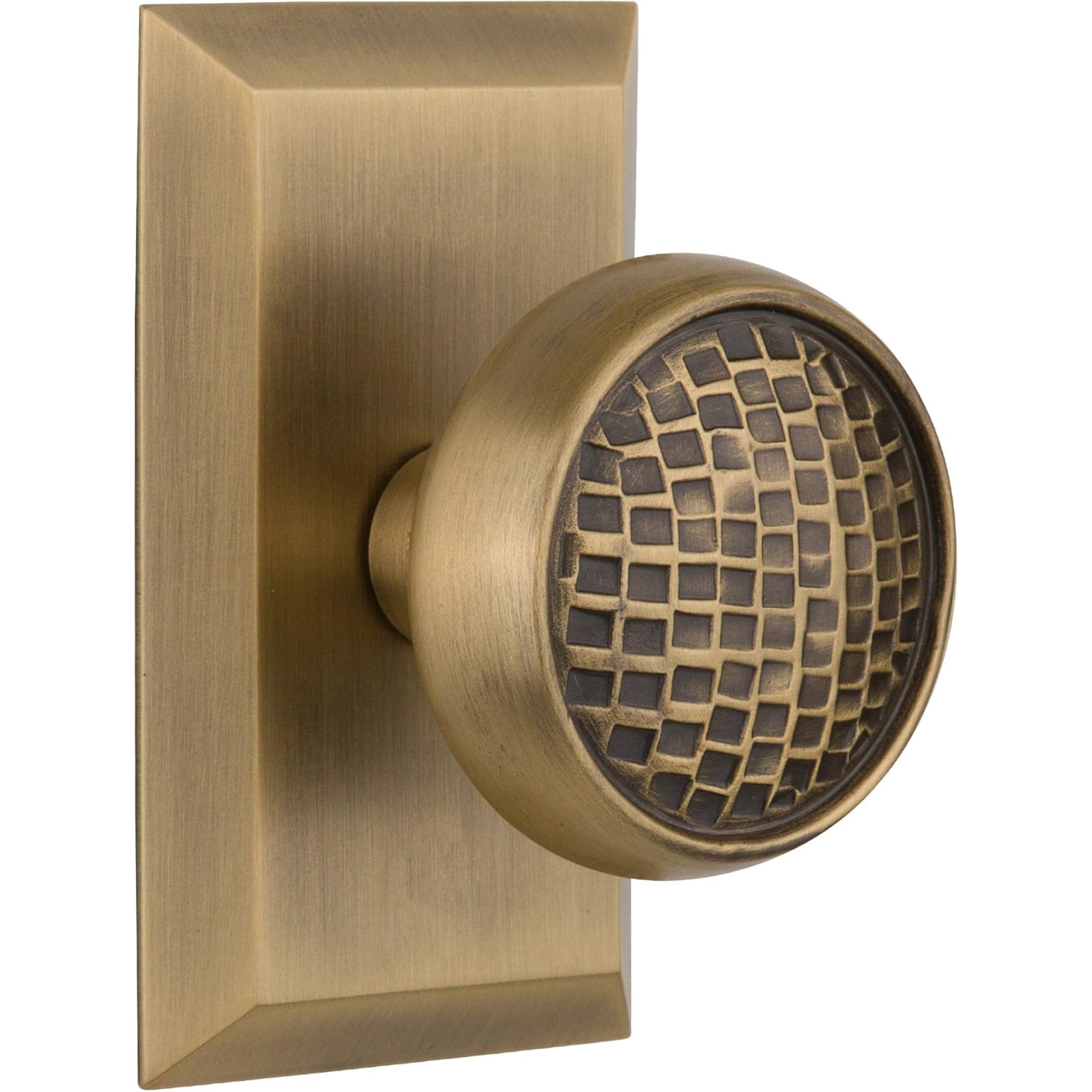 HAOQINGANTE Warehouse Studio Plate with Craftsman Knob, Privacy - 2.375