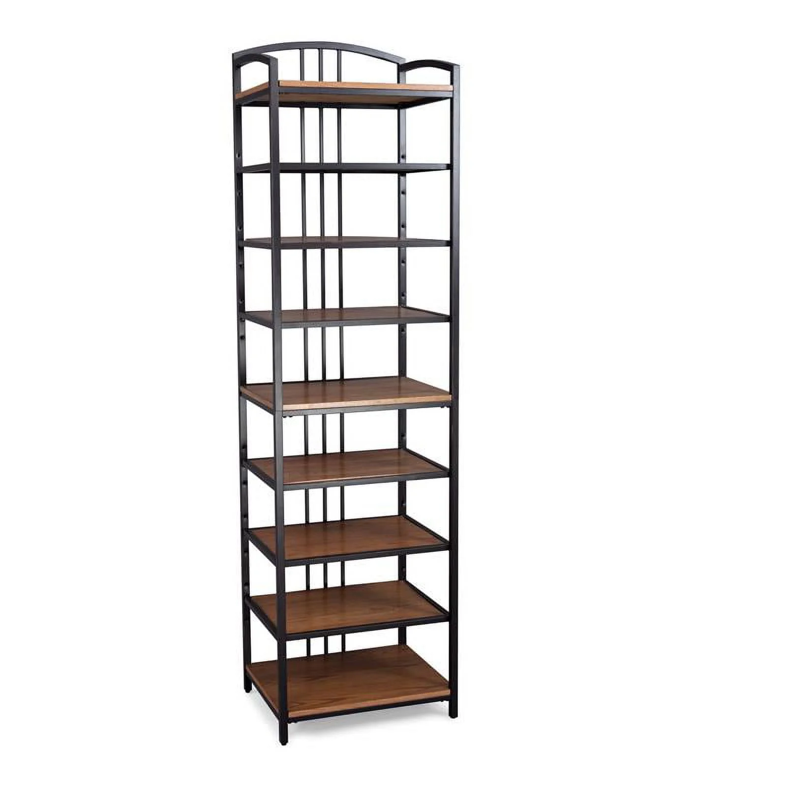 Pemberly Row Modern Craftsman Wood Closet Wall Shelf Unit in Brown