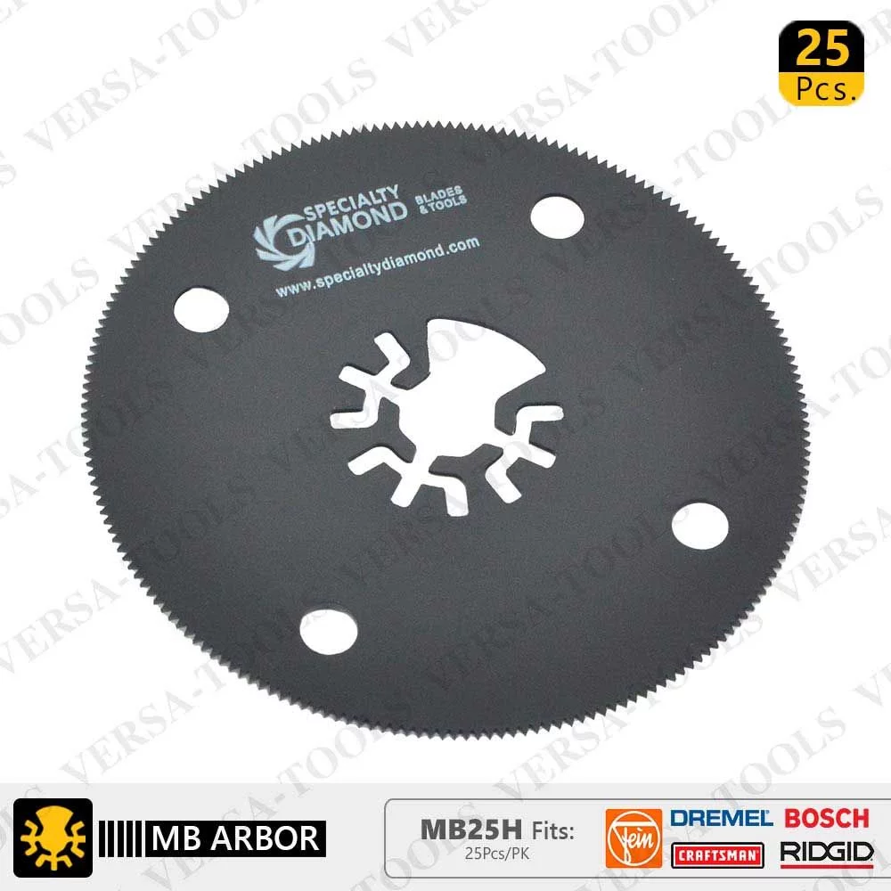 Versa Tool MB25H 80mm HSS Circular Multi-Tool Saw Blades 25/Pk Fits Fein Multimaster, Dremel, Bosch, Craftsman, Ridgid Oscillating Tools