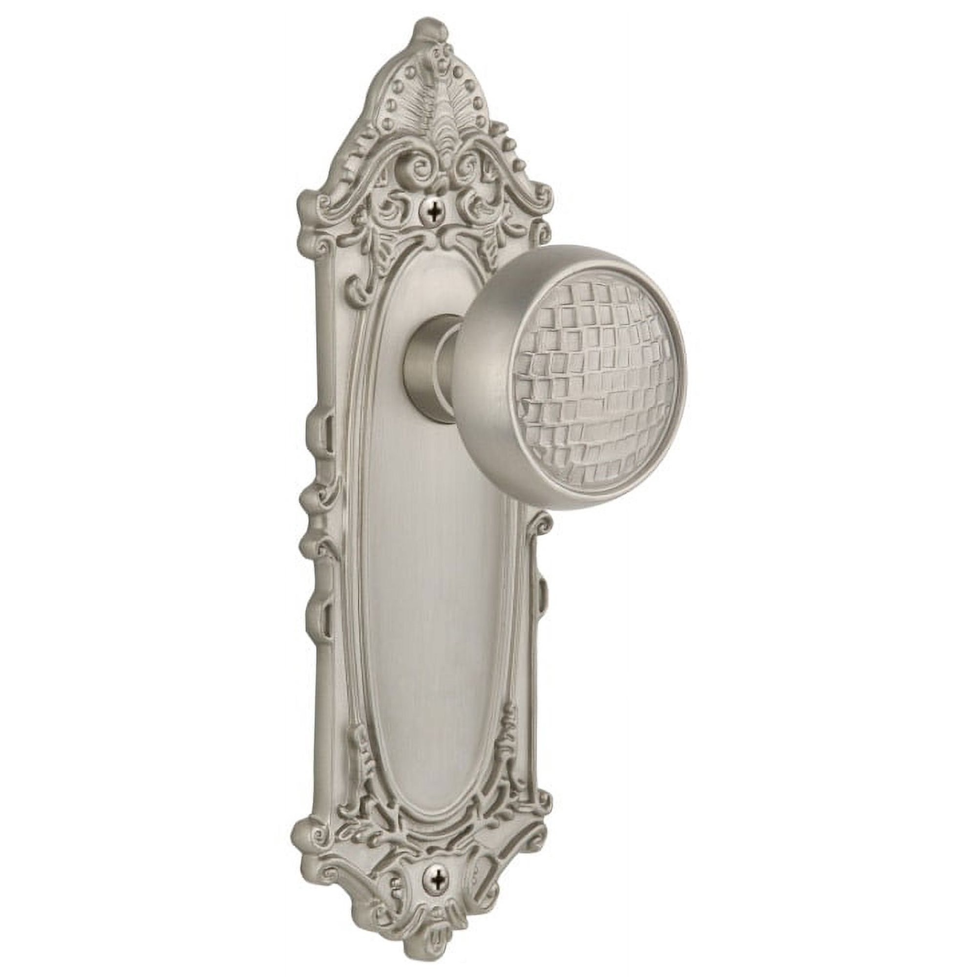 Nostalgic Warehouse Viccra_Prv_234_Nk Craftsman Solid Brass Privacy Door Knob Set - Nickel