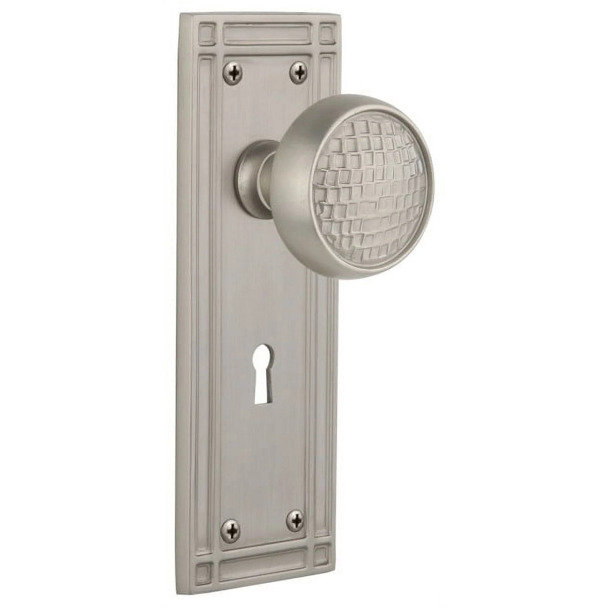 Nostalgic Warehouse Miscra_Prv_234_Kh Craftsman Solid Brass Privacy Door Knob Set - Nickel