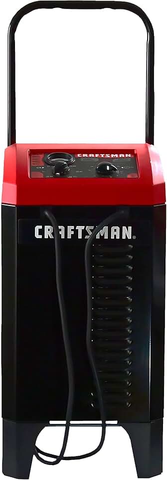 CRAFTSMAN 2-in1 Wheeled Battery Charger and Jump Starter, CMXCESM233 - Manual Timer-Controlled, 250 Cranking Amps, 6/12 Volt for Car, SUV, Truck, and Boat Batteries
