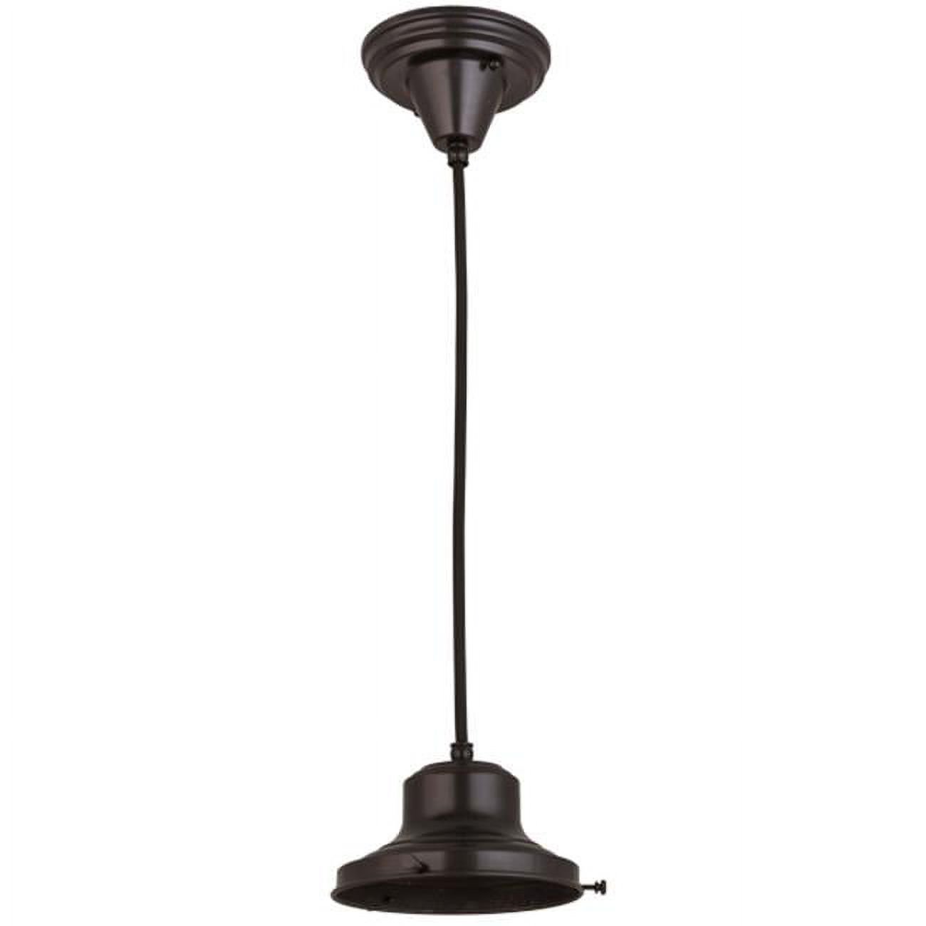 Meyda  6.5 in. Craftsman Brown on Brass 1 Light Pendant Hardware - Black Cord Cover Craftsman