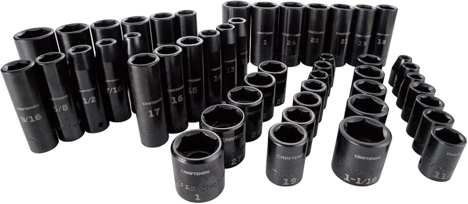 CRAFTSMAN Deep Impact Socket Set, SAE, 1/2-Inch, 48-Piece (CMMT16548)