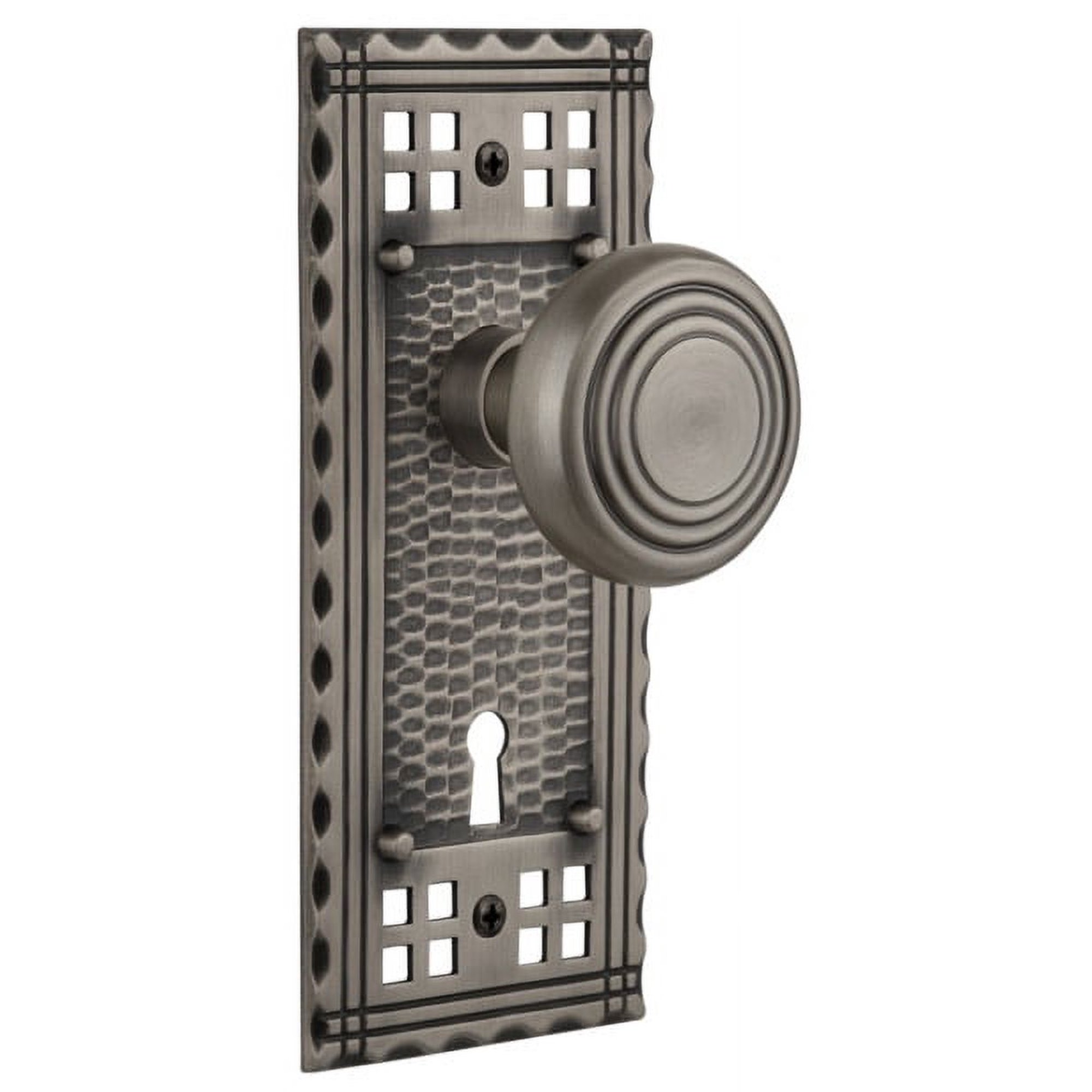 Nostalgic Warehouse Deco Door Knob with Craftsman Plate