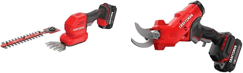 CRAFTSMAN V20 Cordless Handheld Grass Trimmer, Mini Hedge Trimmer and Electric Pruner Kit
