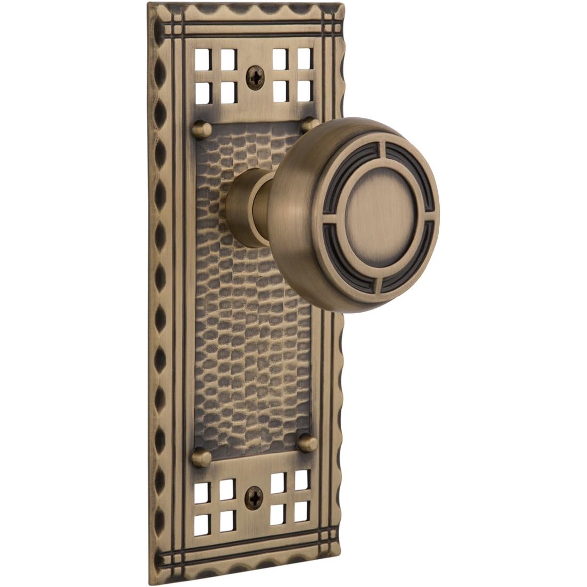 HAOQINGANTE Warehouse Craftsman Plate with Mission Knob, Privacy - 2.75