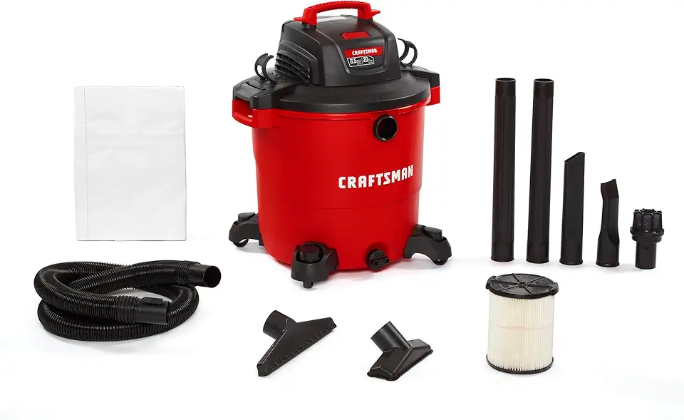 CRAFTSMAN CMXEVBE17596 20 Gallon 6.5 Peak HP Wet/Dry Vac, Heavy-Duty Shop Vacuum with Attachments