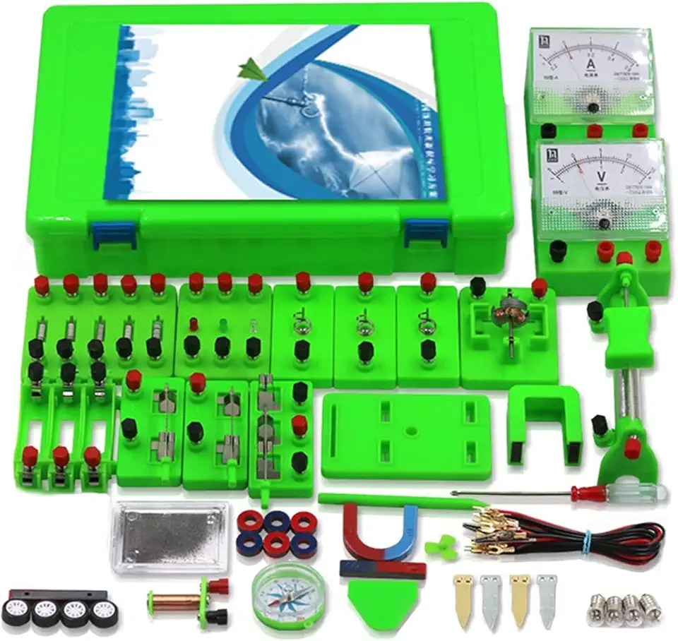 Physics Basic Electric Circuit Experiment Box, Electromagnetics Teaching Instrument, Electric Circuit Magnetism Learning Starter Kit fine Craftsmanship High Stability