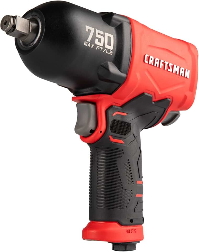CRAFTSMAN CMXPTSG1003NB ½-in 750 ft-lbs Air Impact Wrench, Red and Black