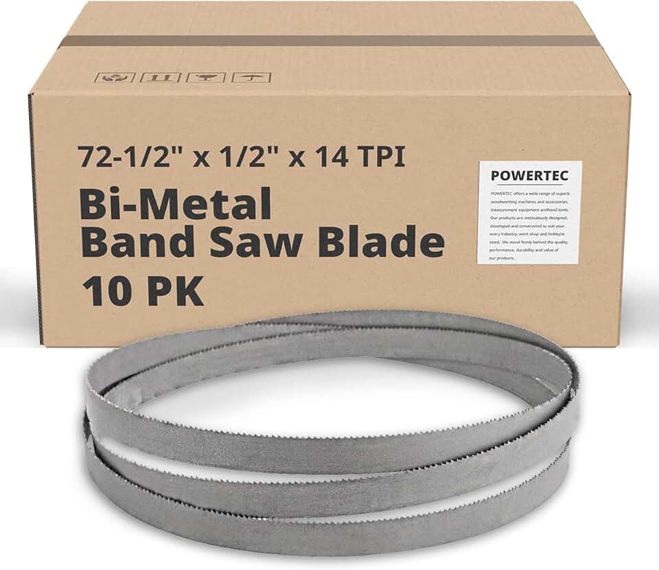 POWERTEC 72-1/2 Inch Bi-Metal Bandsaw Blades, 1/2