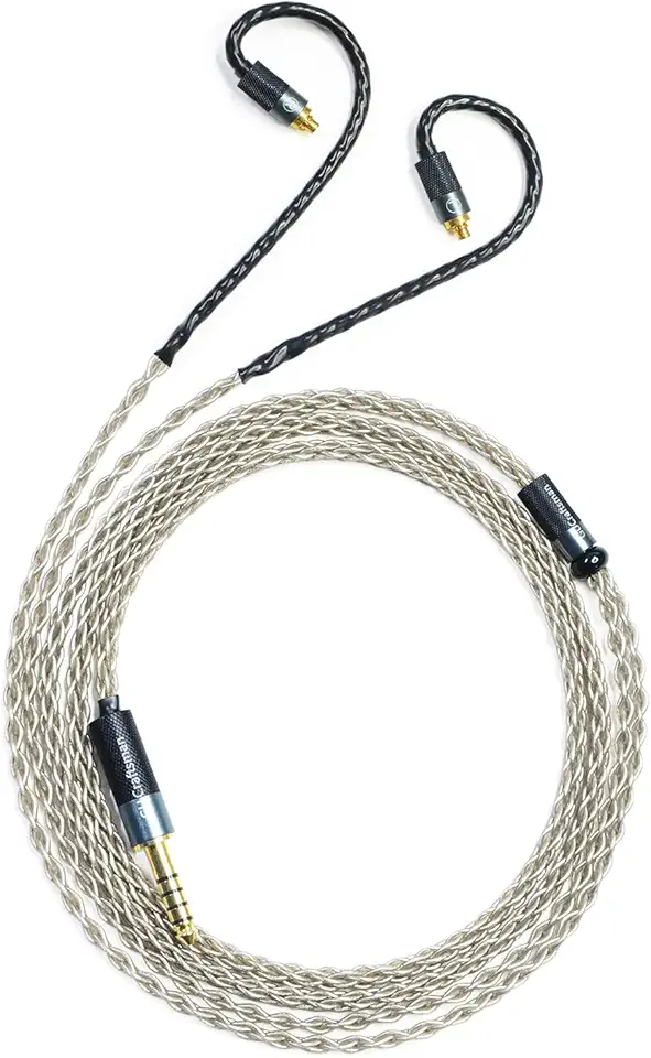 GUCraftsman 6N Single Crystal Silver 2.5mm/3.5mm/4.4mm Upgrade/Replacement Earphone Cable for Sennheiser IE200 IE300 IE600 IE900 (4.4mm Plug)