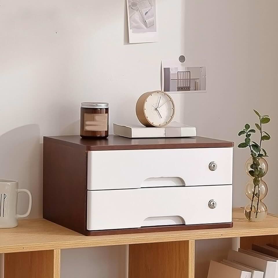 Craft storage, storage bin drawers, Solid Wood Storage Box,Wood, 40*30*12cm , 40*30*22cm, 1/2 drawer, suitable for craftsman, artist, architect, home office, craft room, studio ( Color : 1 , Size : 40