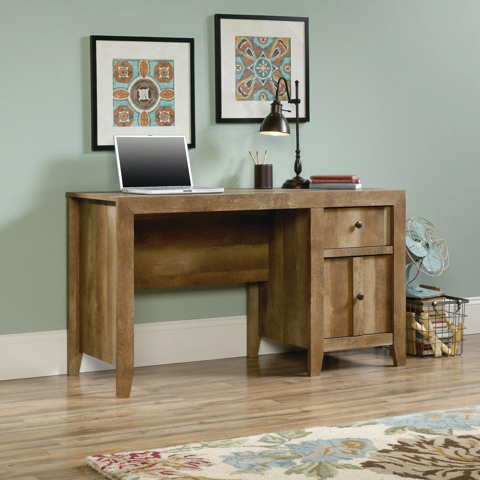 Sauder Dakota Pass Desk, Craftsman Oak Finish