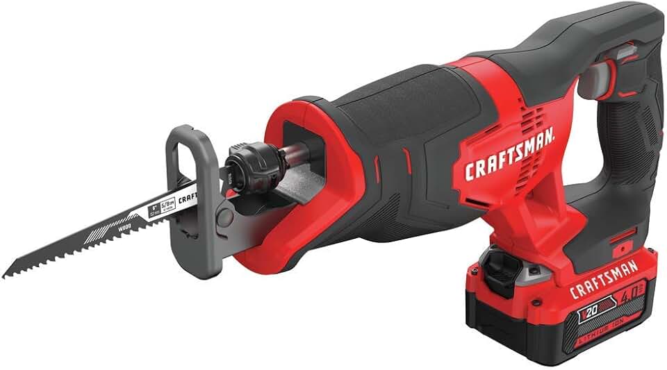 CRAFTSMAN V20 Cordless Reciprocating Saw Kit, 3,000 RPM, 14.5 inch, Battery and Charger Included (CMCS300M1)