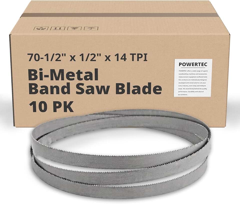 POWERTEC 70-1/2 Inch Bi-Metal Bandsaw Blades, 1/2