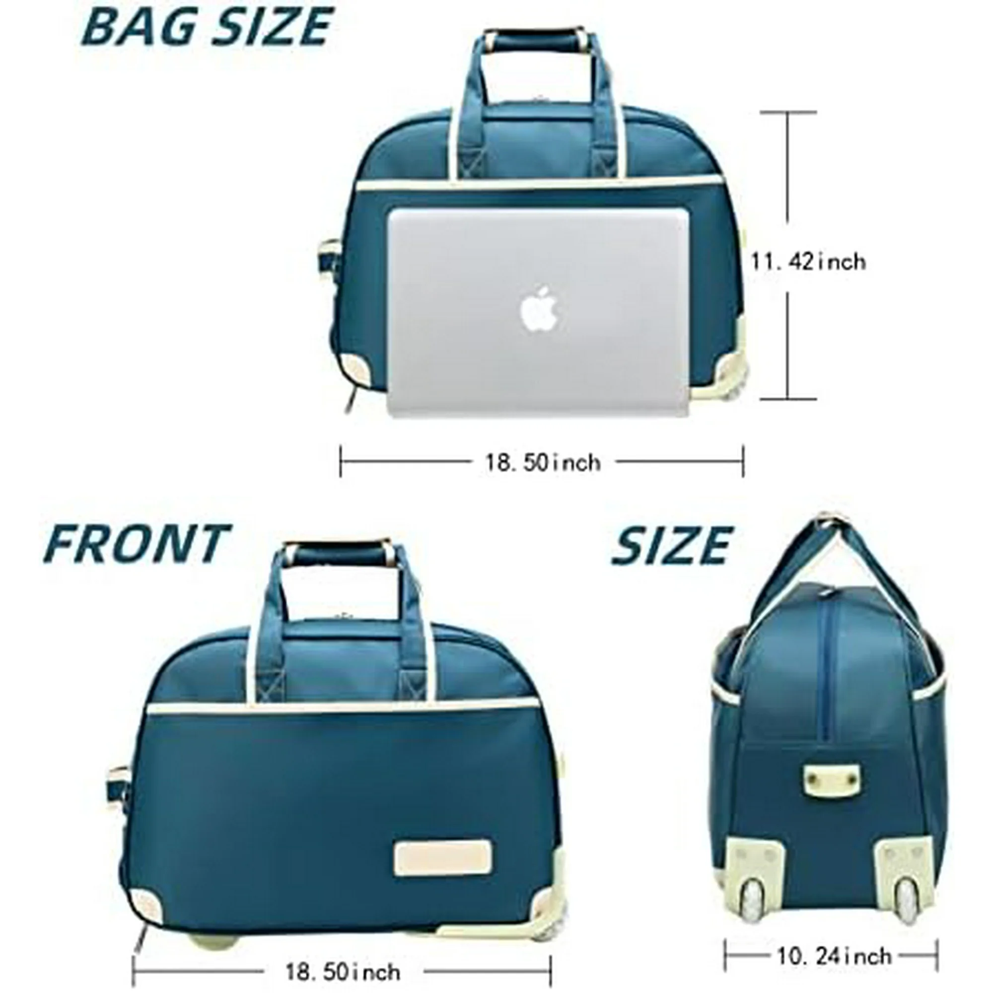 XGZHPJZ zhxinashu Rolling Duffle Bag with Wheels Carry on Luggage Travel Suitcase Garment Bags for Travel