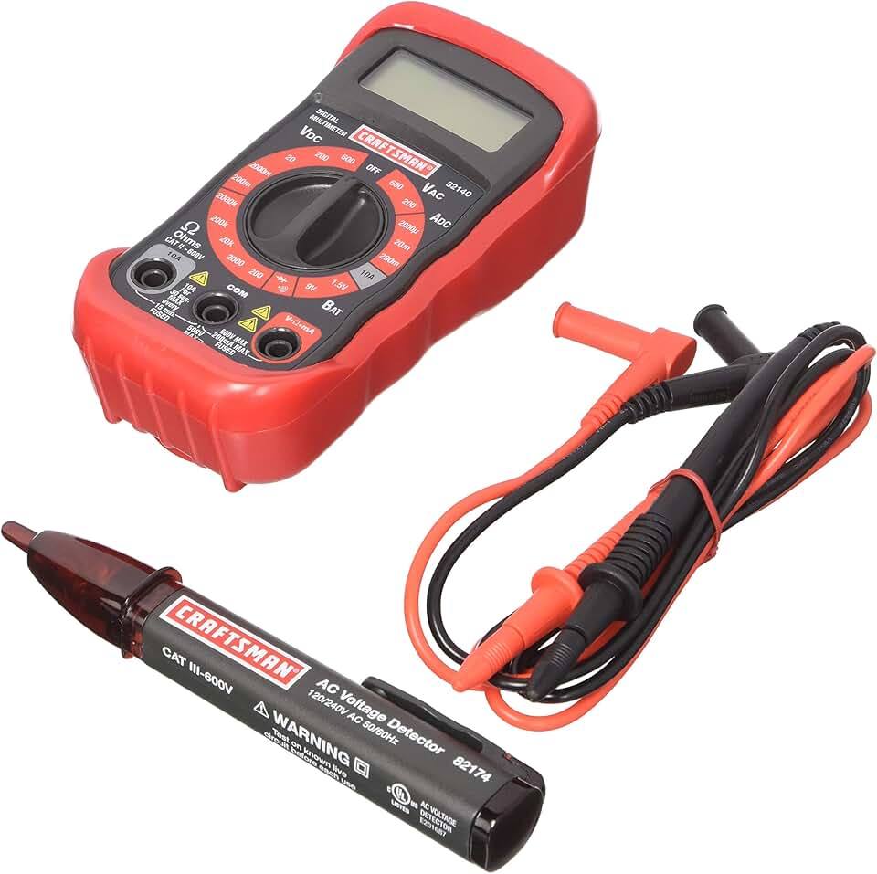 CRAFTSMAN Multimeter Kit with AC Voltage Detector, 8 Functions (3482146)