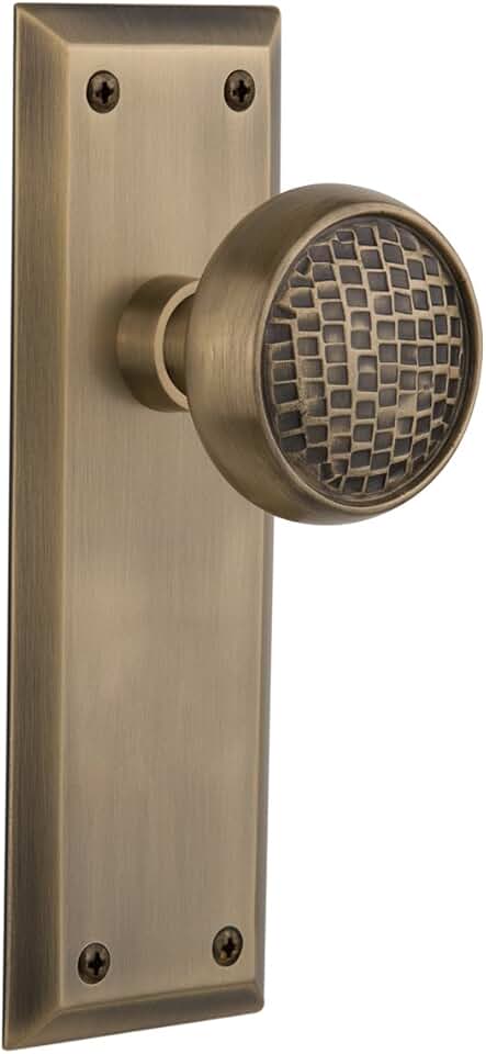 Nostalgic Warehouse New York Plate with Craftsman Knob, Privacy - 2.375
