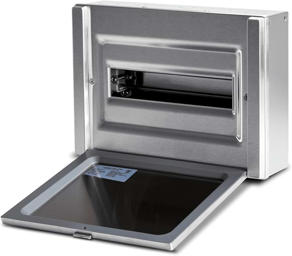 8 Way Circuit Breaker Box, 304 Stainless Steel Plate, Suitable for Different Installation Depths, Brushed Metal Craftsmanship with Plenty of Space for Easy Wiring.10.3