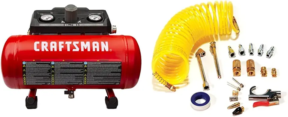 Craftsman Air Compressor (1.5 Gallon) and Primefit Pri-6044 IK1016S-20 Deluxe 1/4
