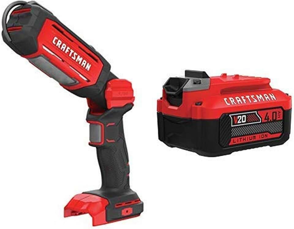 CRAFTSMAN V20 LED Work Light, Handheld with Lithium Ion Battery, 4.0-Amp Hour, Charger Sold Separately (CMCL050B & CMCB204)
