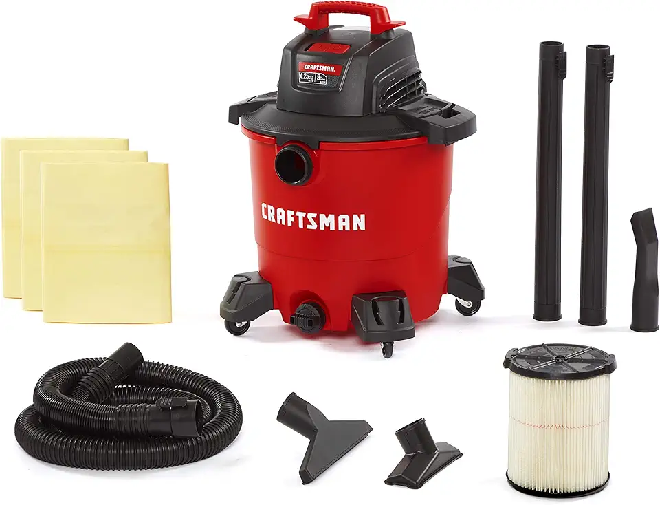 CRAFTSMAN CMXEVBE17590 9 Gallon 4.25 Peak HP Wet/Dry Vac, Portable Shop Vacuum with Attachments and Additional Dust Collection Bags