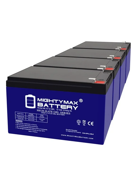 12V 12AH GEL F2 Replacement Battery Compatible with Craftsman Atv IGOR0023 - 4 Pack
