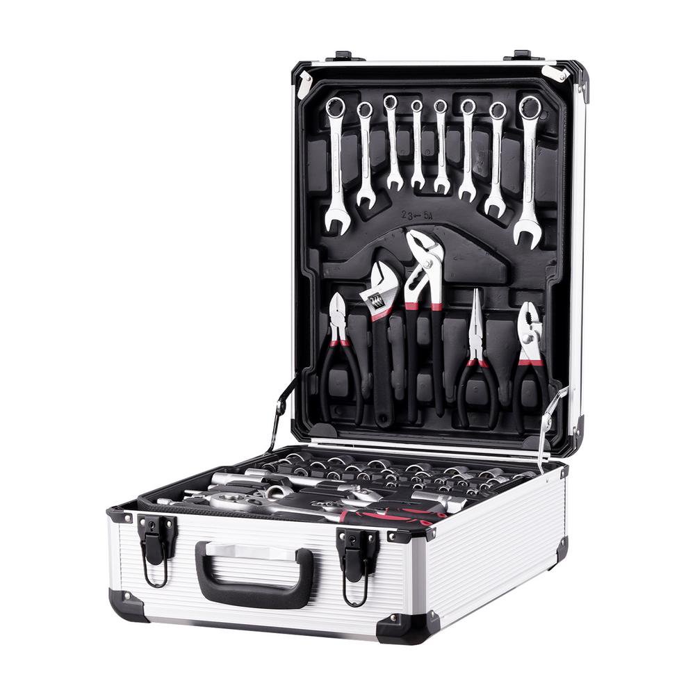 Xianers Tool Set ,Aluminum Trolley Case Tool Set Silver, House Repair Kit Set, Household Hand Tool Set, With Tool Belt , Craftsman Tool Set ,Mechanic Tool Set