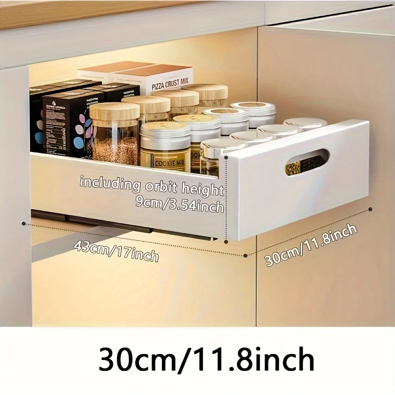 XGZHPJZ Easy-Install Pull-Out  Drawer - Metal  No-Drill Under Cabinet Organizer For Kitchen & Pantry