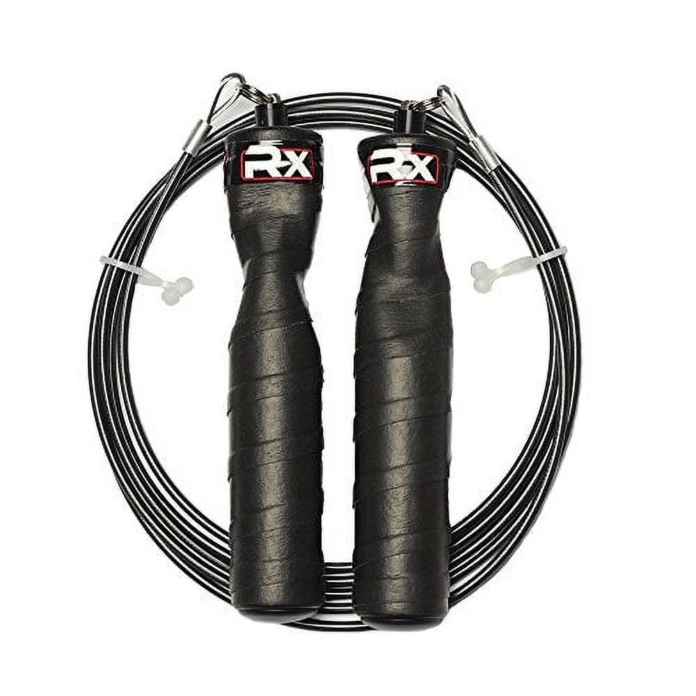 Rx Jump Rope - Black Ops Handles with Trans Black Cable Buff 3.4 9'0 ...