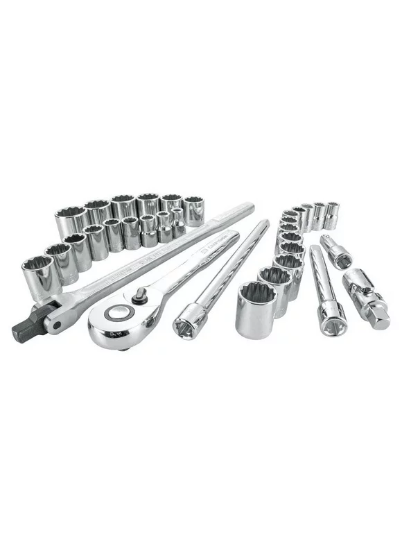 Craftsman 1/2 in. drive Metric and SAE 12 Point Mechanic's Tool Set 33 pc. - Case Of: 1; Each Pack Qty: 33; Total Items Qty: 33