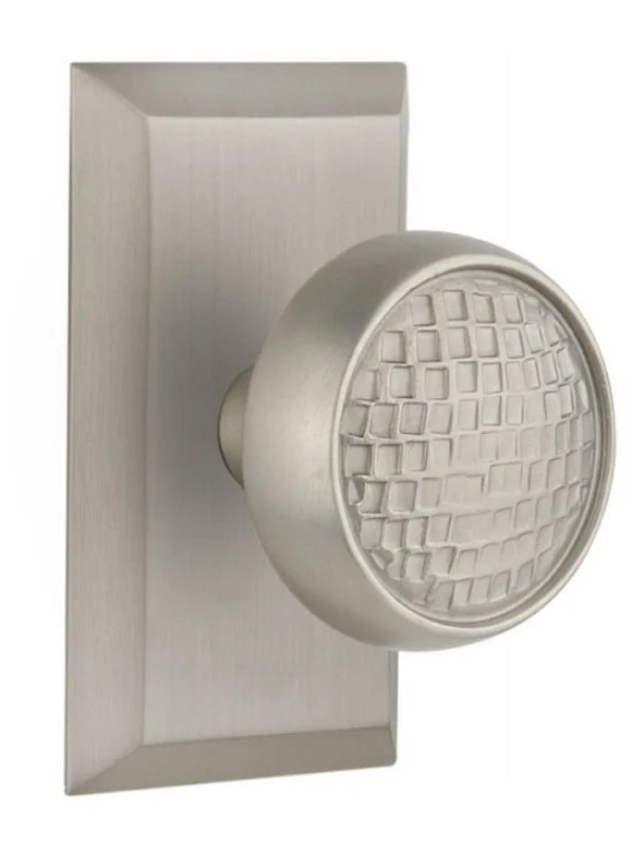 Nostalgic Warehouse Stucra_Dp_Nk Craftsman Solid Brass Dummy Door Knob Set - Nickel