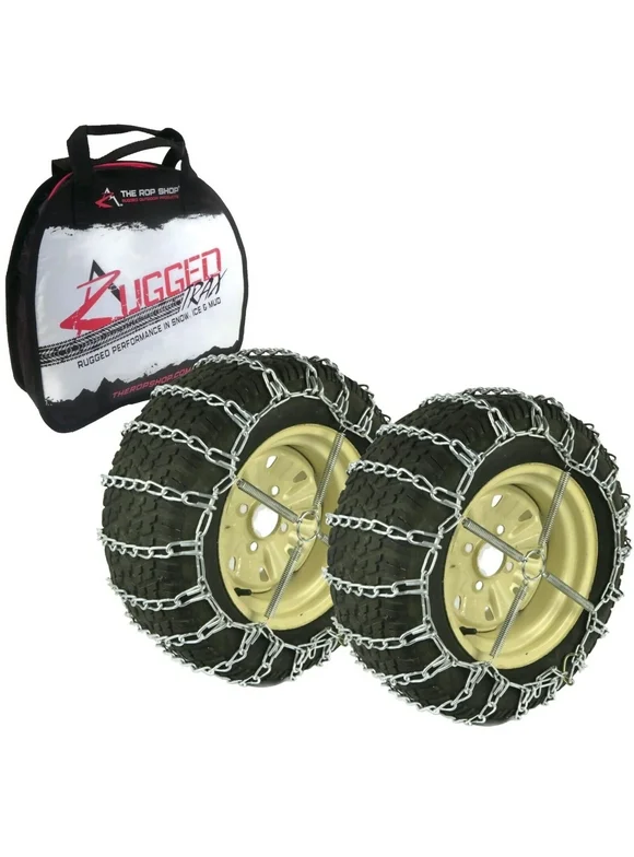 The ROP Shop | 2 Link Tire Chain & Tensioners Pair for Craftsman Tractor 24x10.5x12, 24x13x12