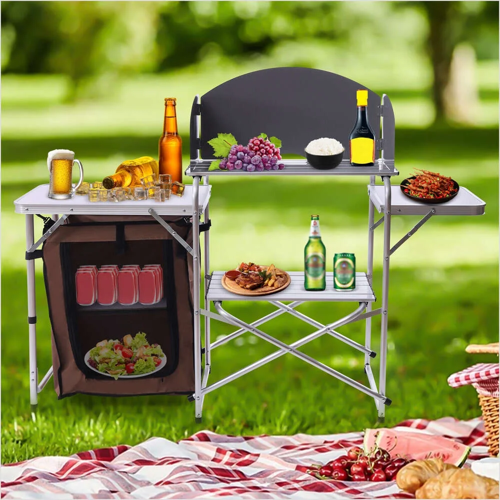Xh14645 Folding Design Camping Kitchen Station Outdoor Kitchen Station For Bbq