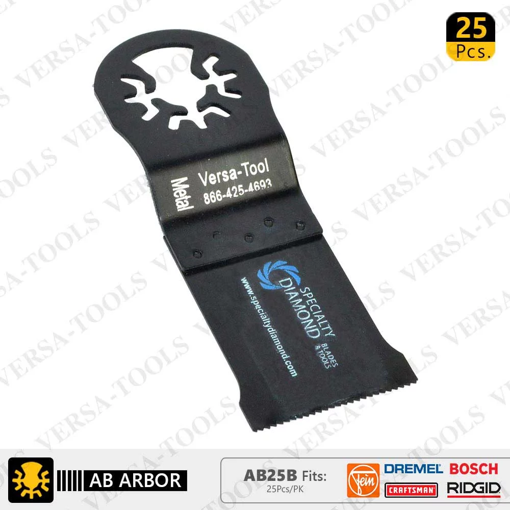 Versa Tool AB25B 35mm Bi-Metal Multi-Tool Saw Blades 25/Pk Fits Fein Multimaster, Dremel, Bosch, Craftsman, Ridgid Oscillating Tools