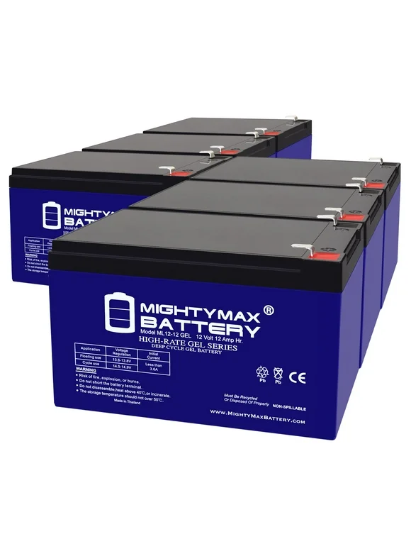 12V 12AH GEL F2 Replacement Battery Compatible with Craftsman Atv IGOR0023 - 6 Pack