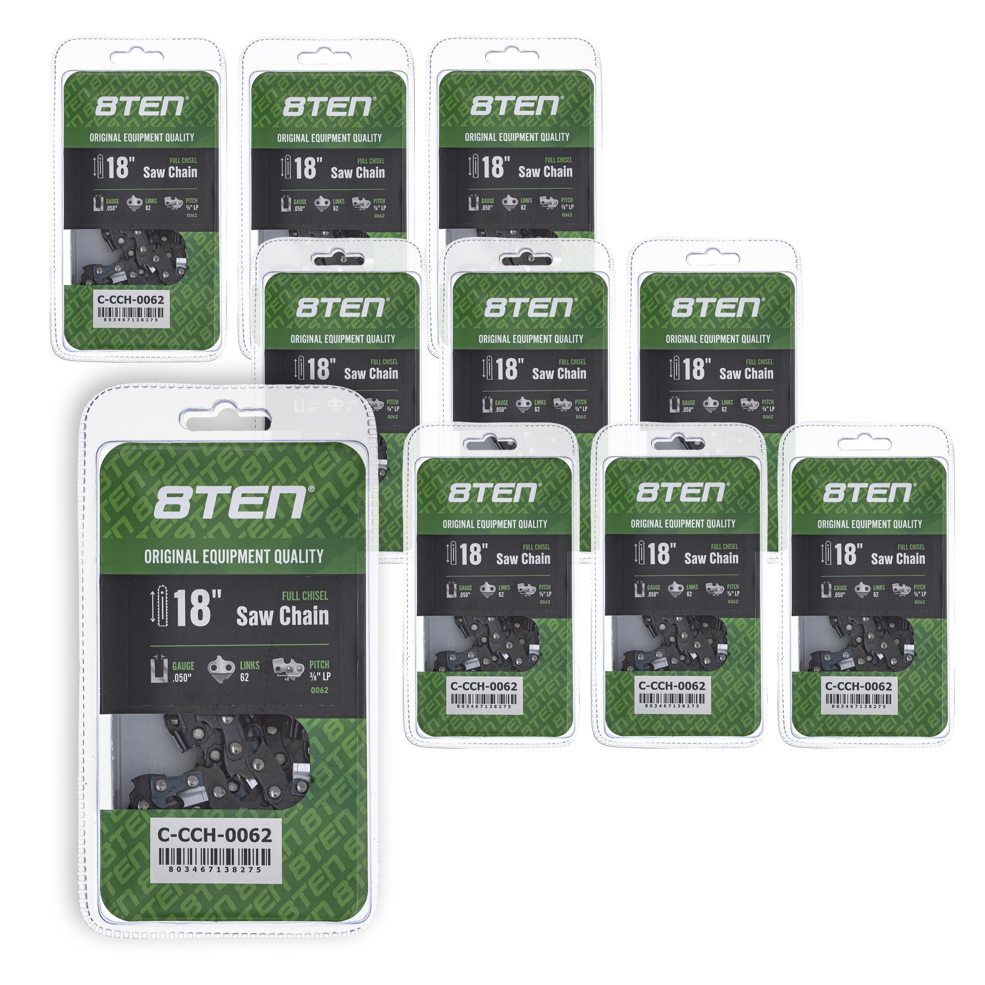 Full Chisel Chainsaw Chain 18 inch .050 3/8 LP 62 DL for Echo Poulan Craftsman 810-CCC2284H