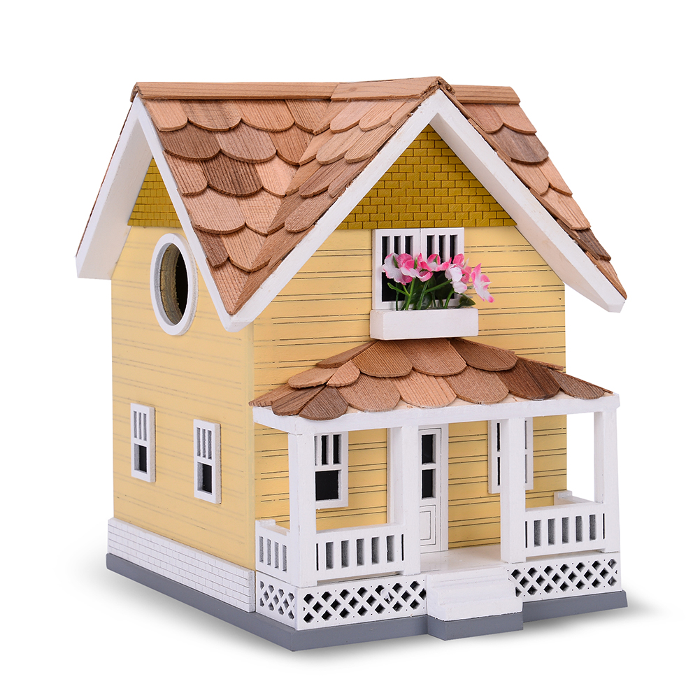 Outdoor Wooden Birdhouse - Golden Craftsman