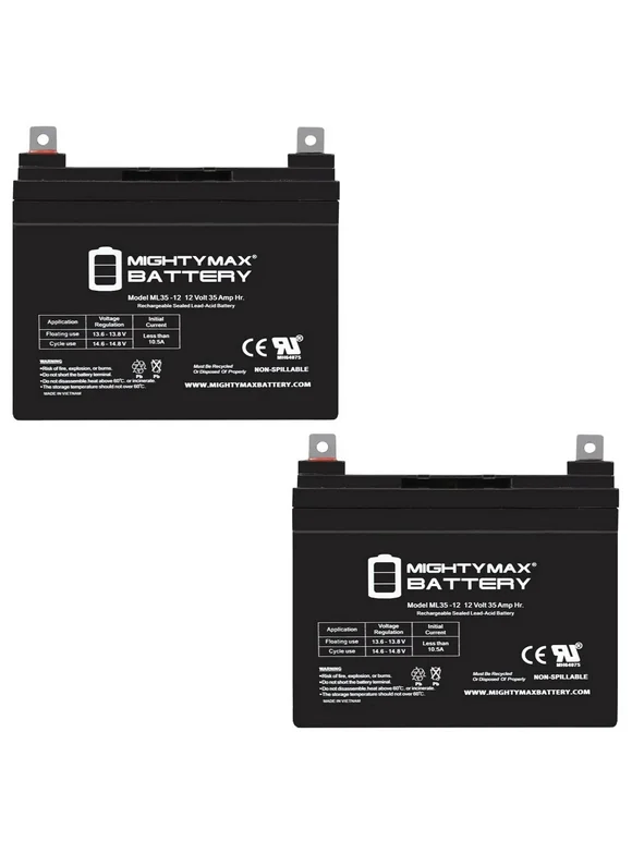 12V 35AH SLA Replacement Battery for Craftsman 25780 Lawn Tractor and Mower - 2 Pack