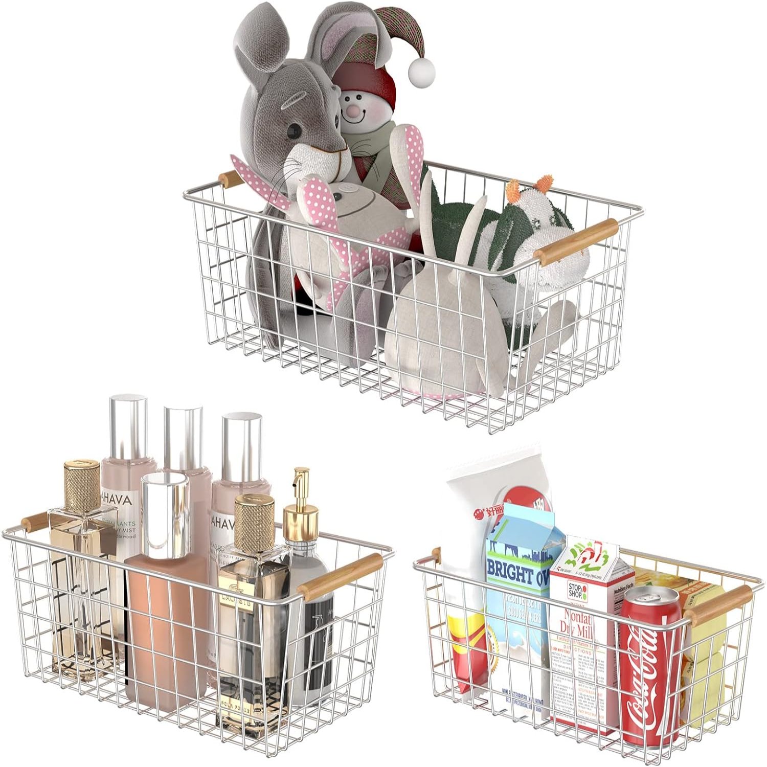 XGZHPJZ Ideal Large Brown Hand-Woven Natural Wicker Willow Storage Basket for Organizing Kitchen Pantry  Bathroom  Living Room - Perfect for Closets  Books  Toys  Laundry  Gifts  Easter D