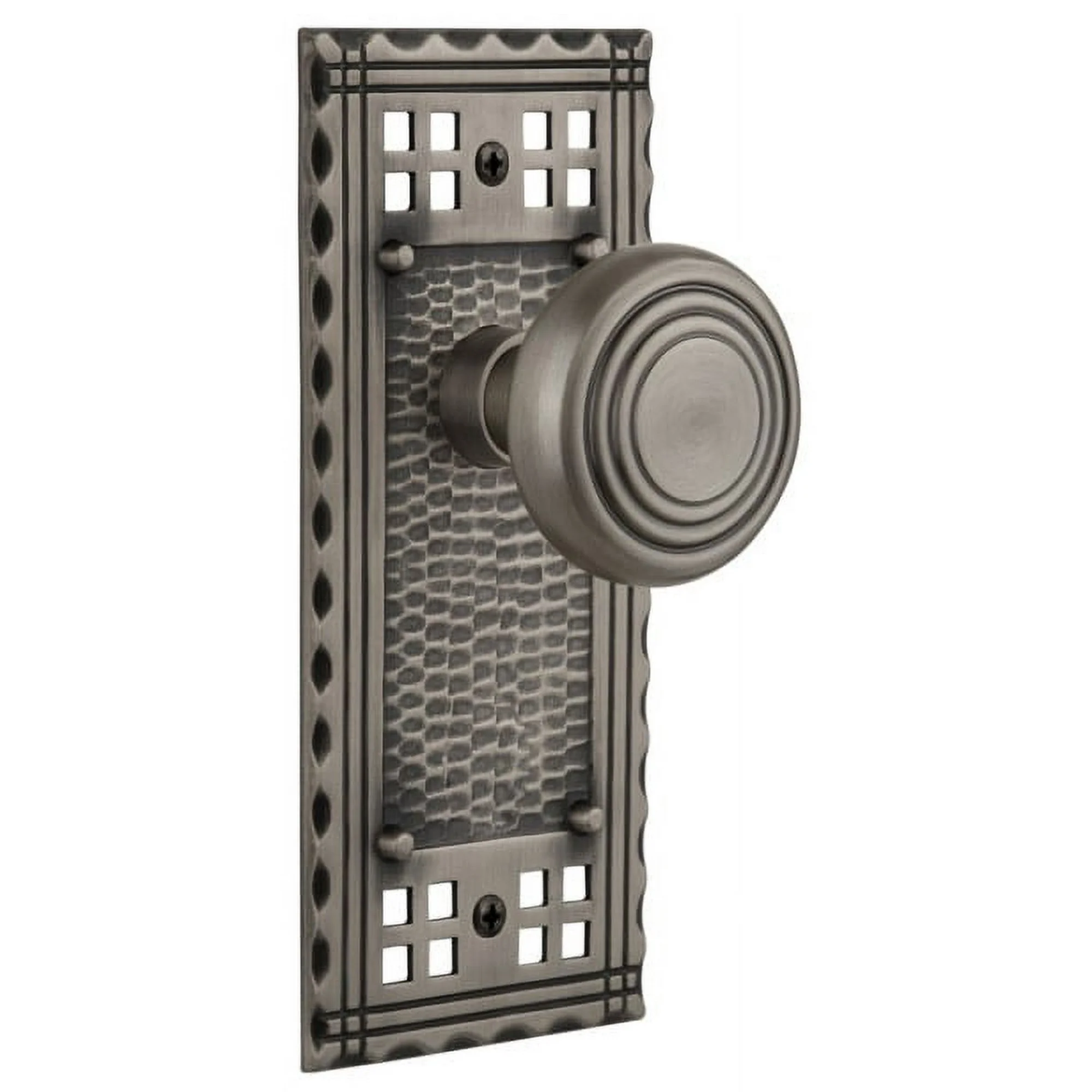 Nostalgic Warehouse Deco Door Knob with Craftsman Plate