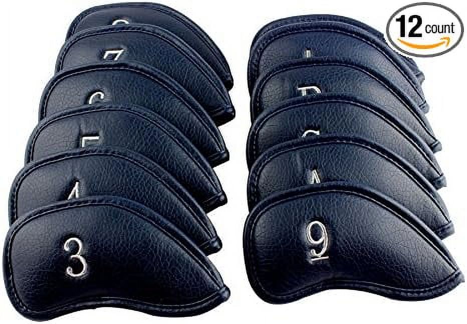 CRAFTSMAN GOLF 12pcs or 1pc Thick Synthetic Leather Golf Iron Head Covers Set Headcover Fit All Brands Callaway Ping Taylormade Cobra Etc. Also Custom Name
