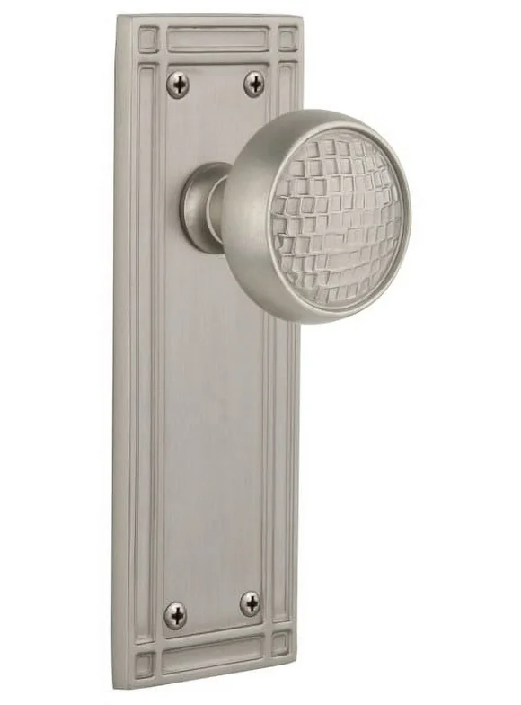 Nostalgic Warehouse Miscra_Dp_Nk Craftsman Solid Brass Dummy Door Knob Set - Nickel