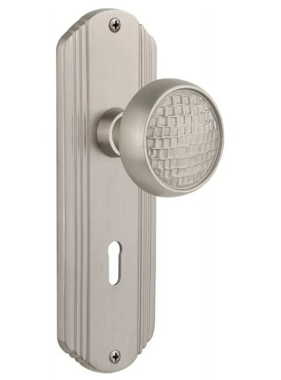 Nostalgic Warehouse Deccra_Prv_238_Kh Vintage Craftsman Solid Brass Privacy Door Knob Set