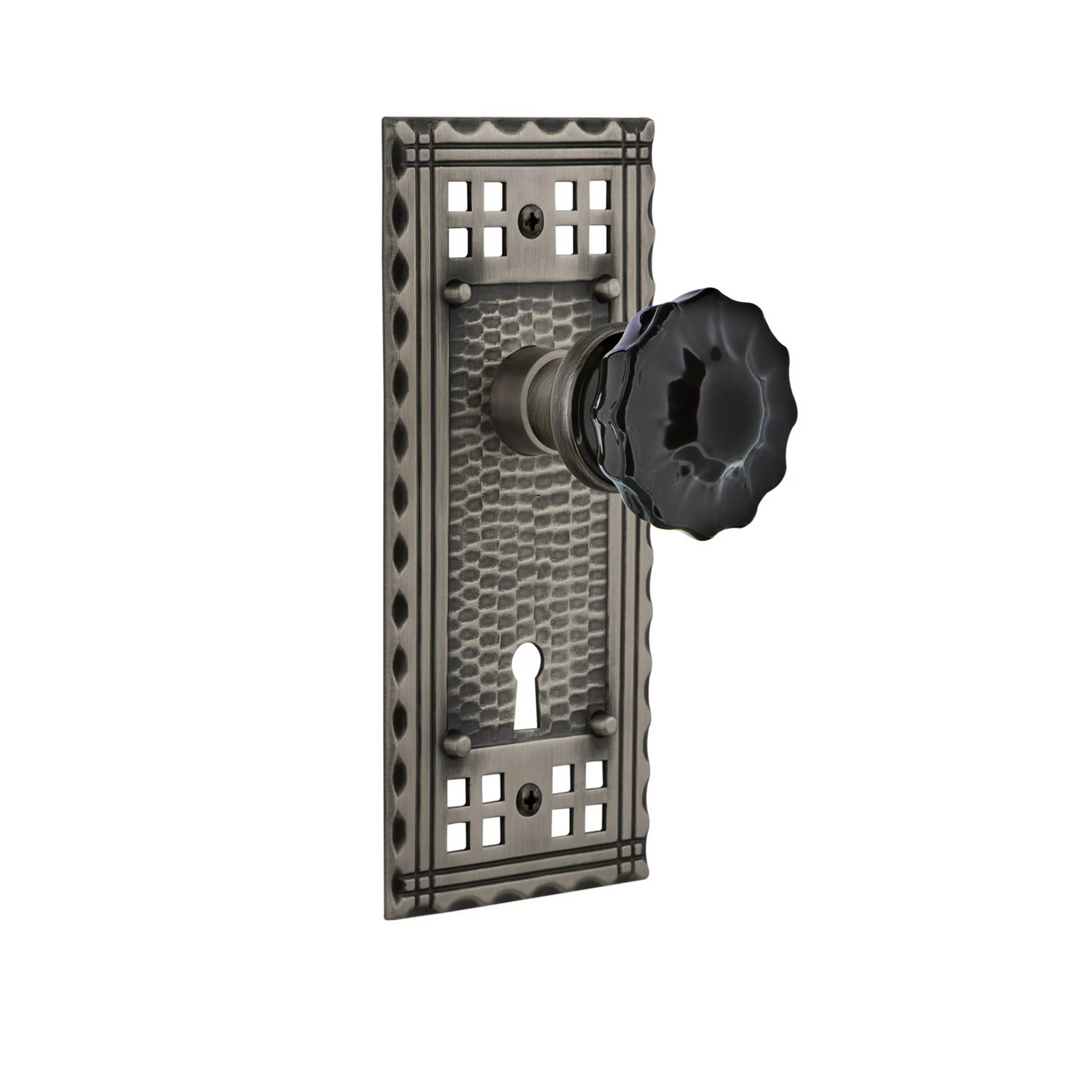 Nostalgic Warehouse Cracrb_Sd_Kh Craftsman Solid Brass Rose Single Dummy Door Knob